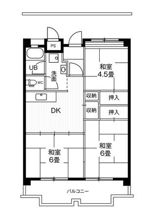 ビレッジハウス一宮タワー2号棟 (303号室)の物件間取画像